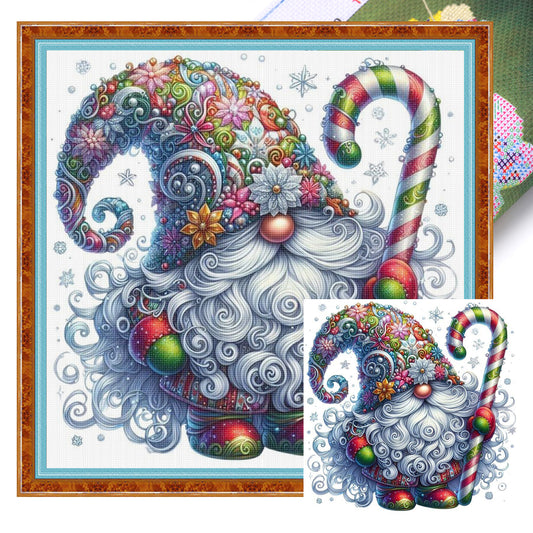 Gnome - Full 11CT Stamped Cross Stitch 40x40CM - Huacan