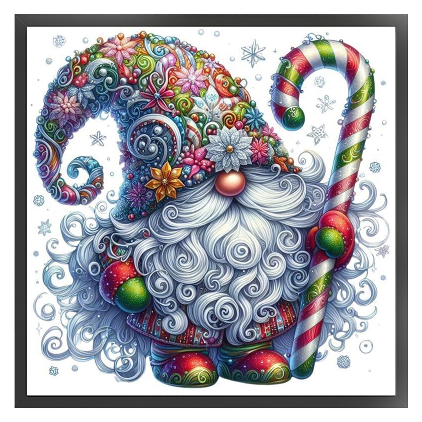 Gnome - Full 11CT Stamped Cross Stitch 40x40CM - Huacan
