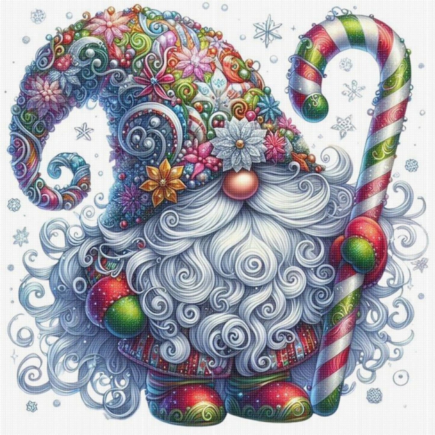 Gnome - Full 11CT Stamped Cross Stitch 40x40CM - Huacan