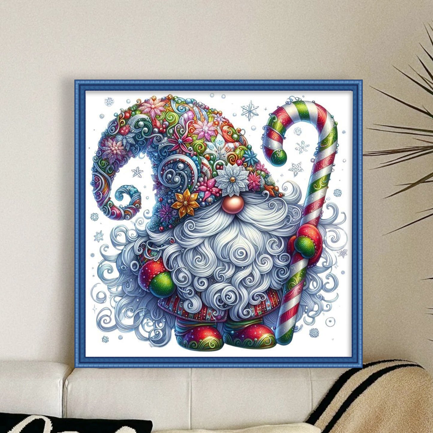 Gnome - Full 11CT Stamped Cross Stitch 40x40CM - Huacan