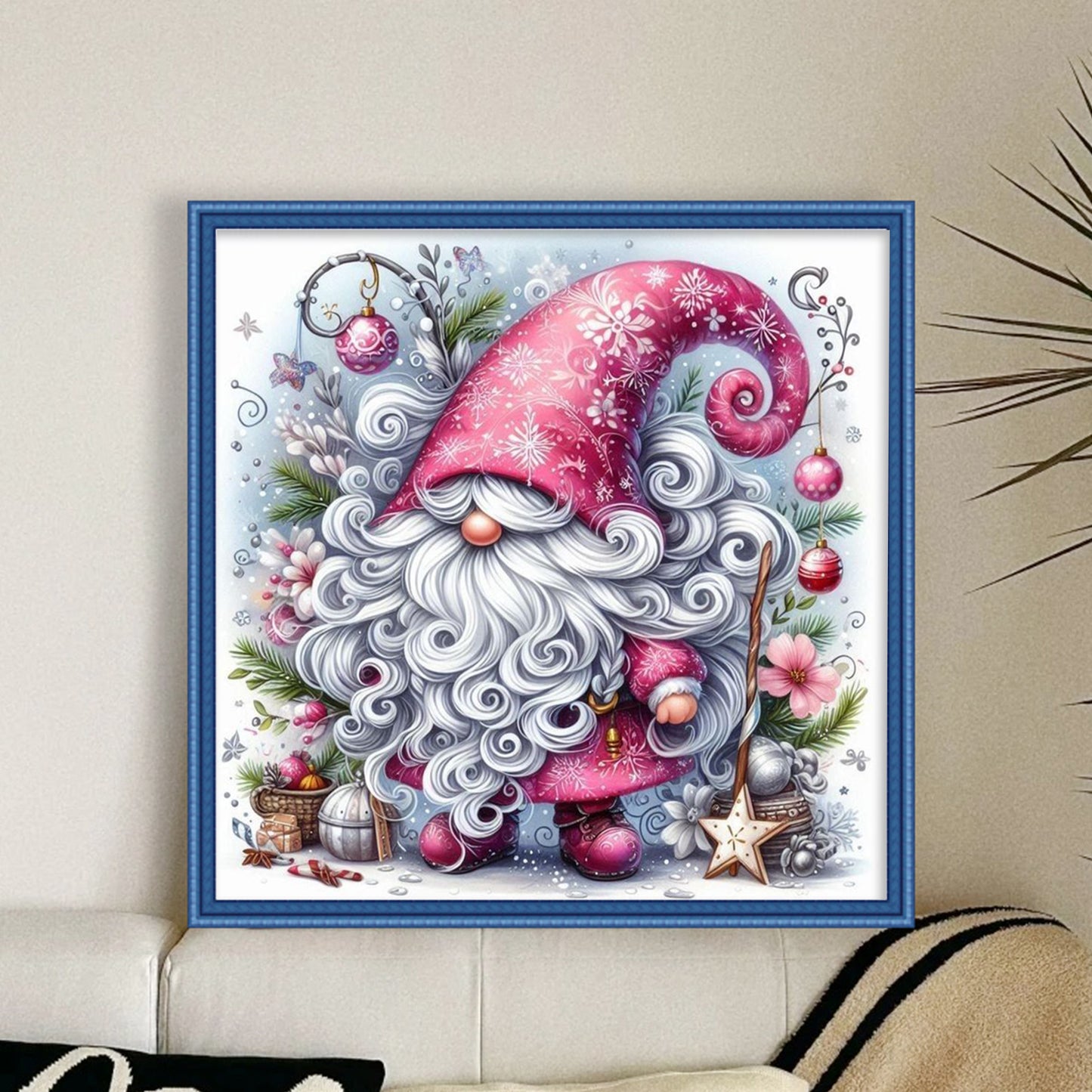 Gnome - Full 11CT Stamped Cross Stitch 40x40CM - Huacan