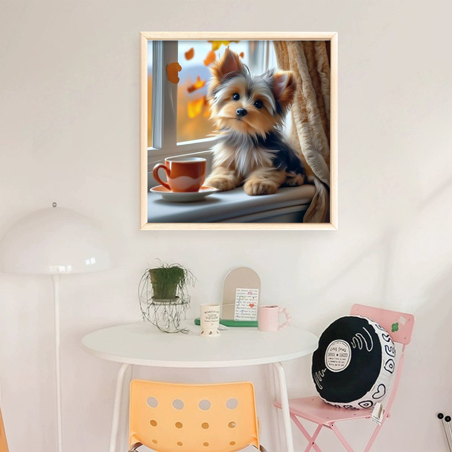 Yorkshire Terrier-Dog - Full 11CT Stamped Cross Stitch 40x40CM - Huacan