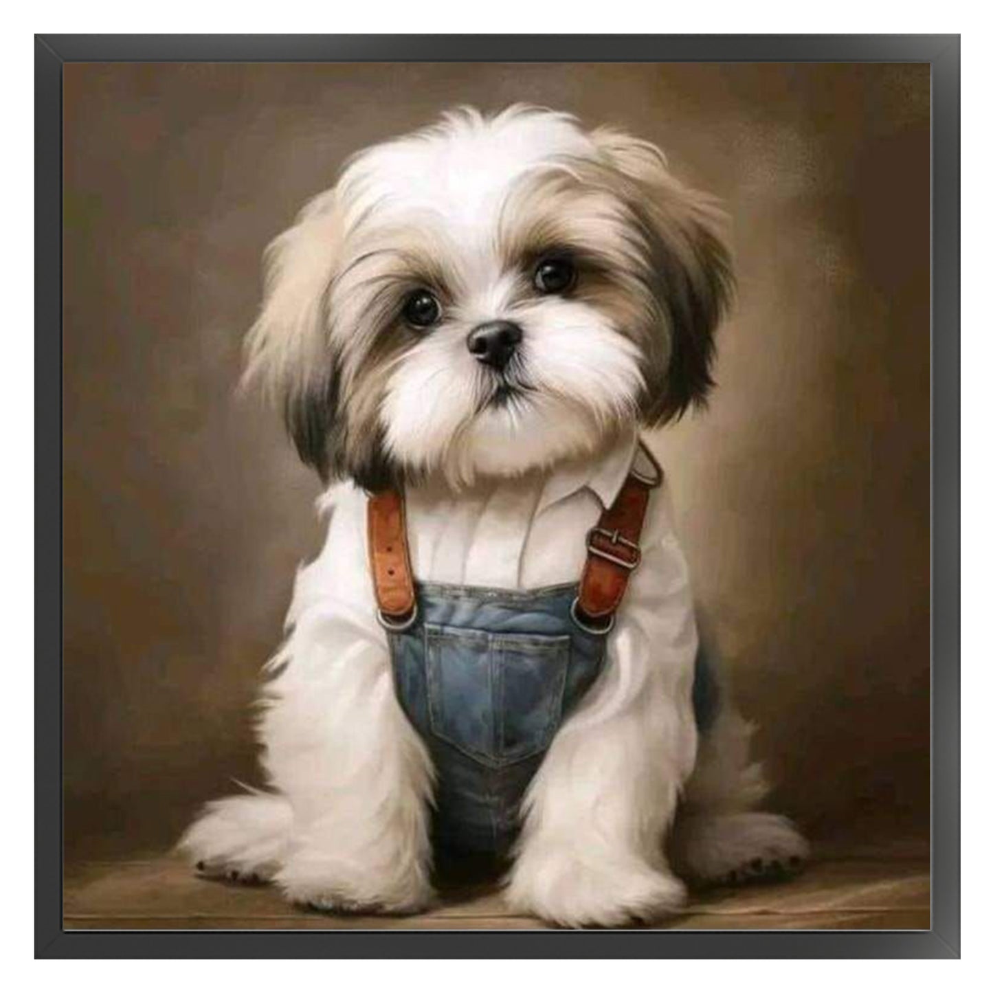 Shih Tzu-Dog - Full 11CT Stamped Cross Stitch 40x40CM - Huacan