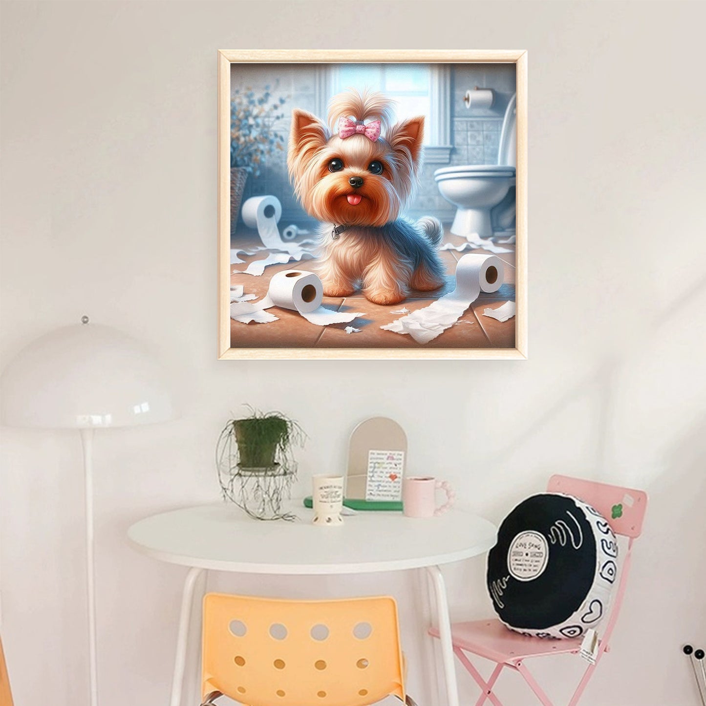 Yorkshire Terrier-Dog - Full 11CT Stamped Cross Stitch 40x40CM - Huacan