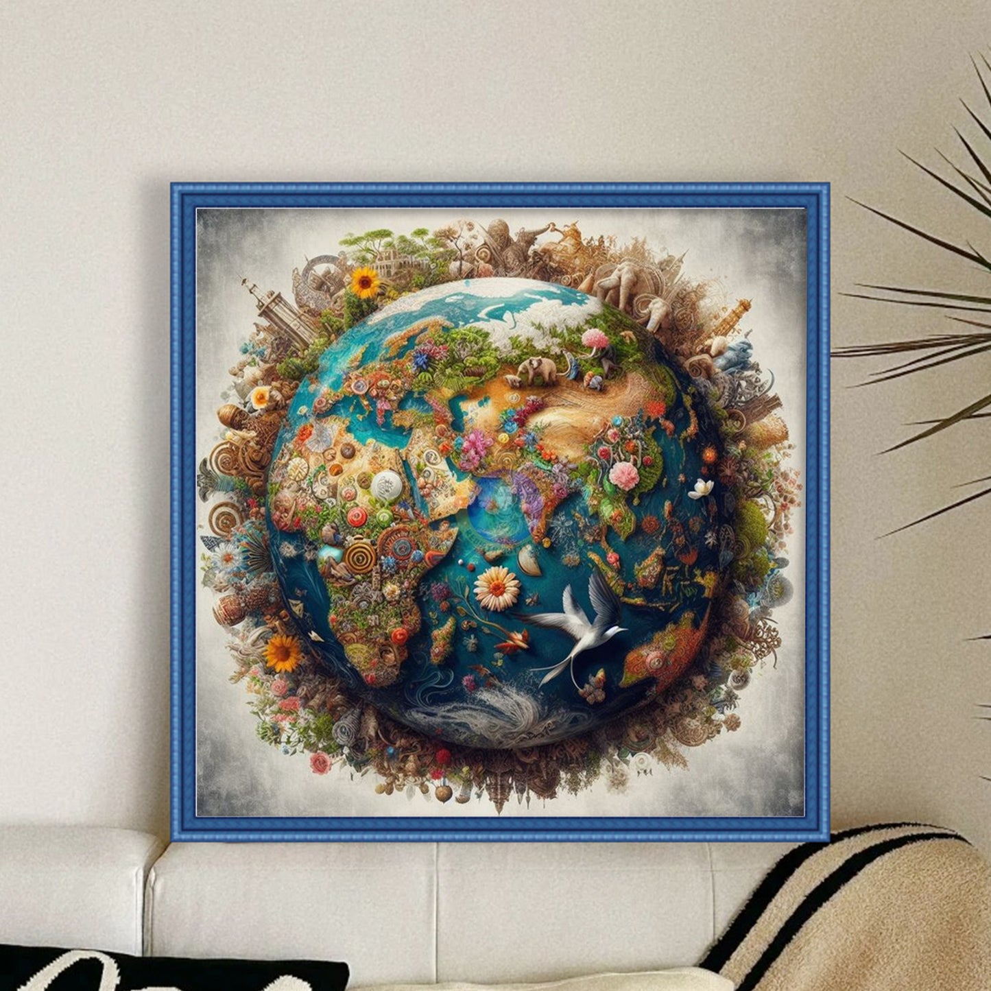 Earth Creatures - Full 11CT Stamped Cross Stitch 50x50CM - Huacan