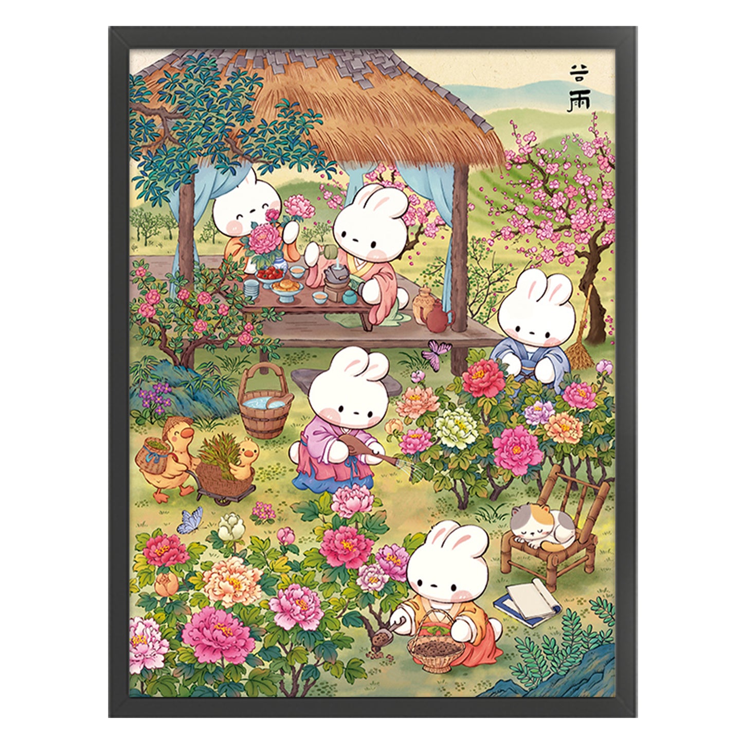 Grain Rain Rabbit - Full 11CT Stamped Cross Stitch 55x70CM - Mona Lisa