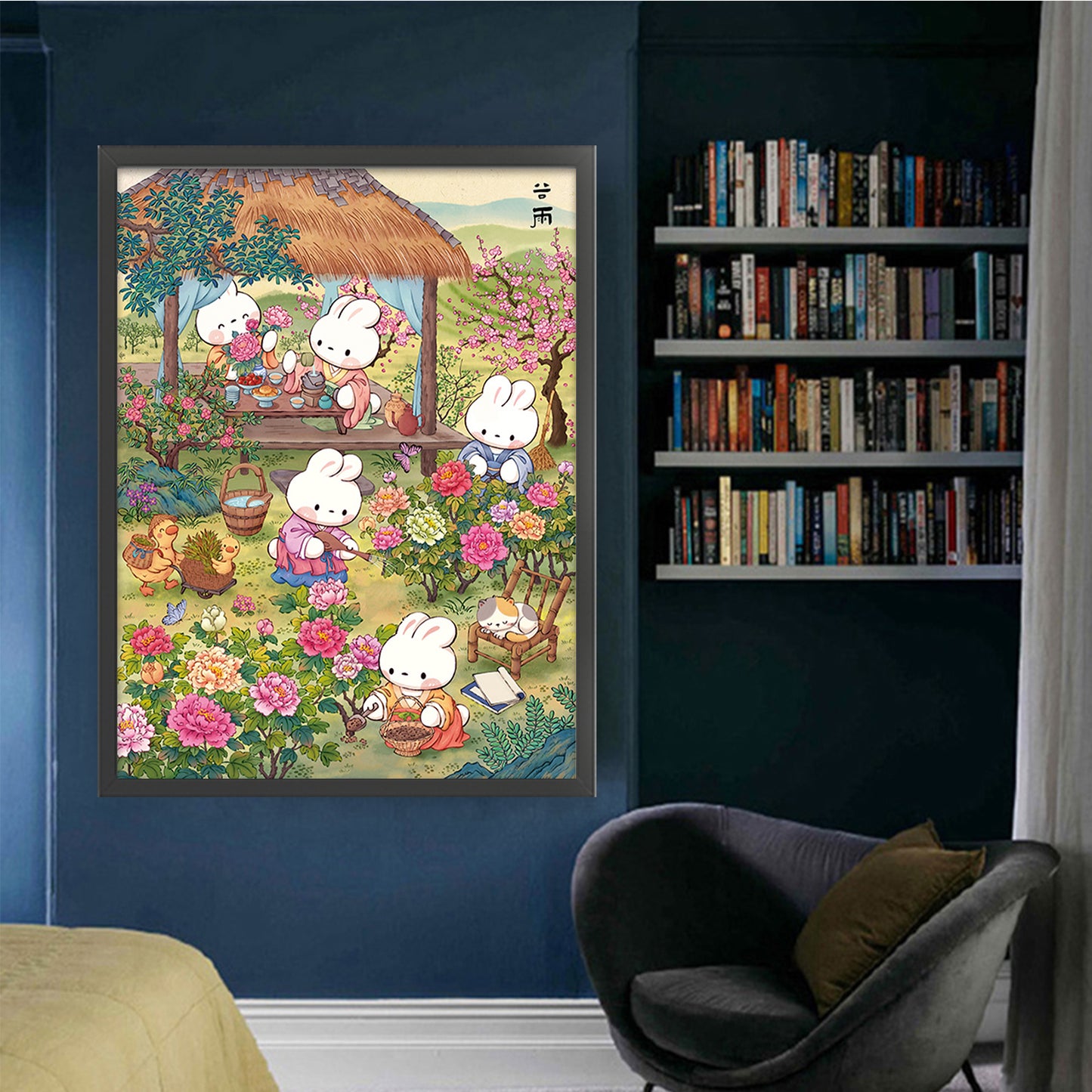 Grain Rain Rabbit - Full 11CT Stamped Cross Stitch 55x70CM - Mona Lisa