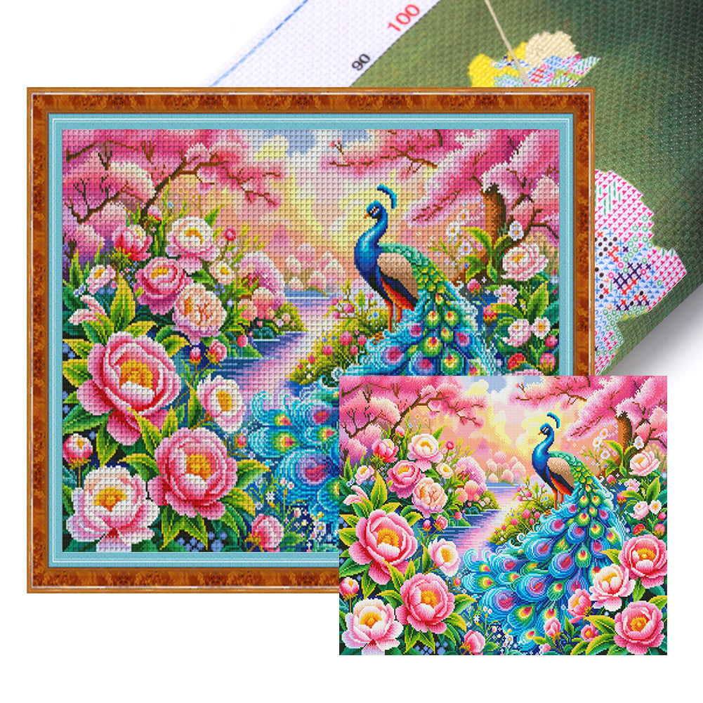 Blossom Prosperity - Full 11CT Stamped Cross Stitch 75x68CM - Mona Lisa