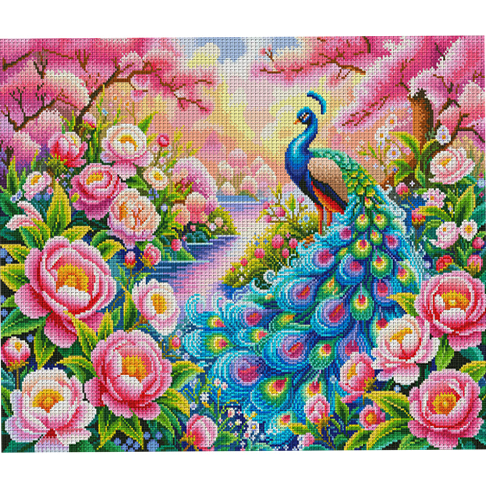 Blossom Prosperity - Full 11CT Stamped Cross Stitch 75x68CM - Mona Lisa