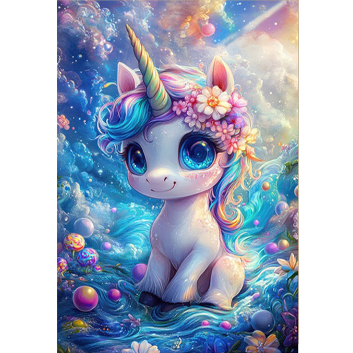 Lucky Unicorn - Full 11CT Stamped Cross Stitch 50x70CM - Mona Lisa