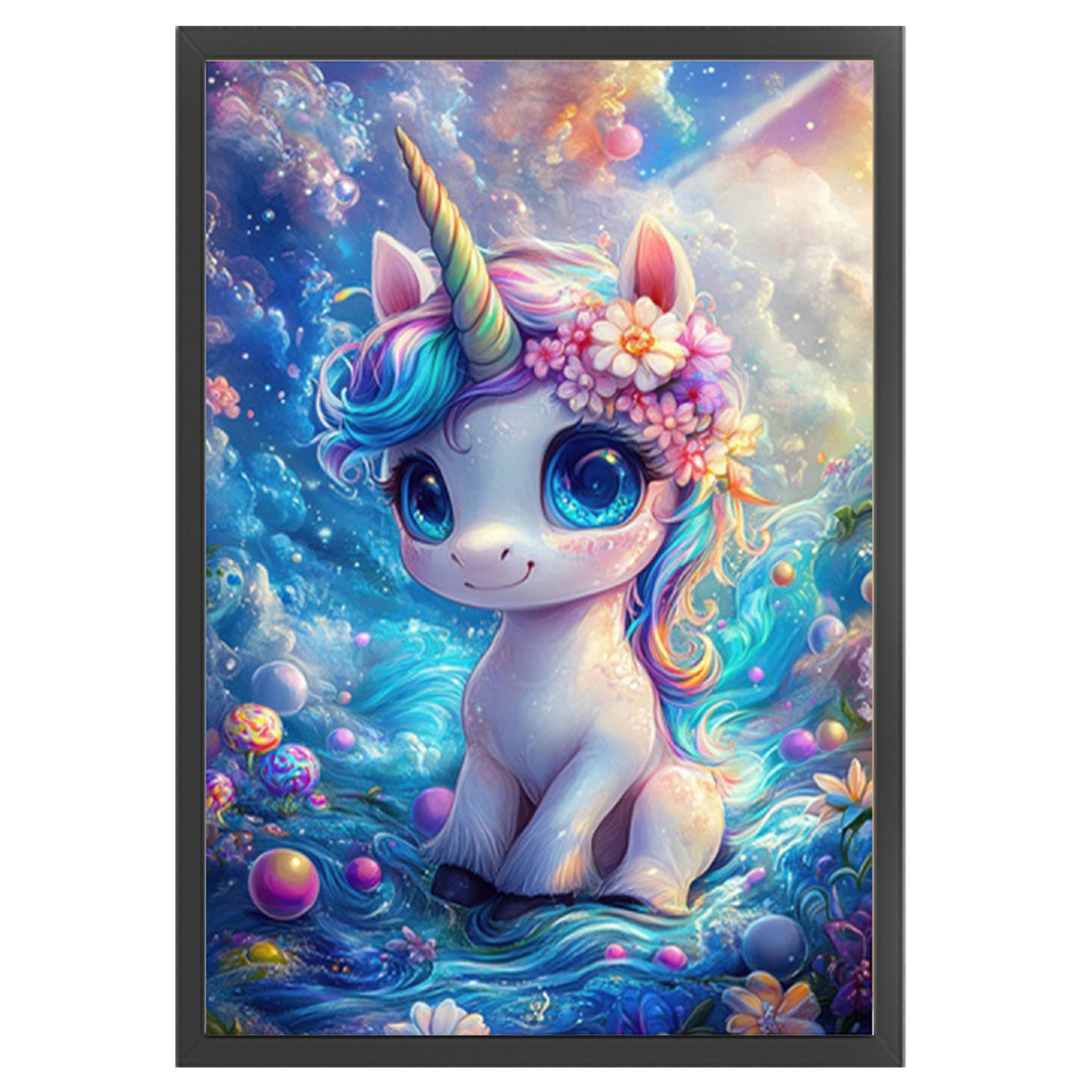 Lucky Unicorn - Full 11CT Stamped Cross Stitch 50x70CM - Mona Lisa