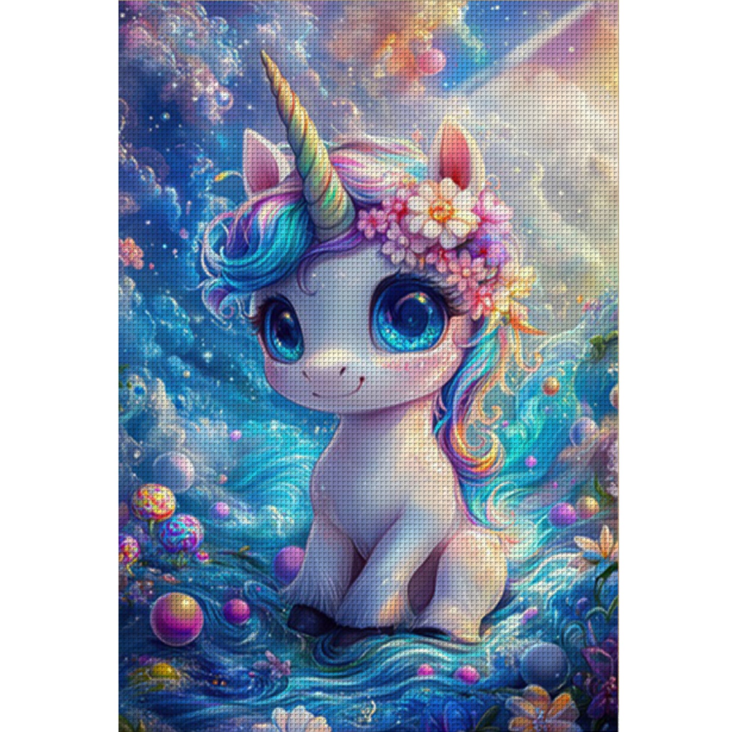 Lucky Unicorn - Full 11CT Stamped Cross Stitch 50x70CM - Mona Lisa