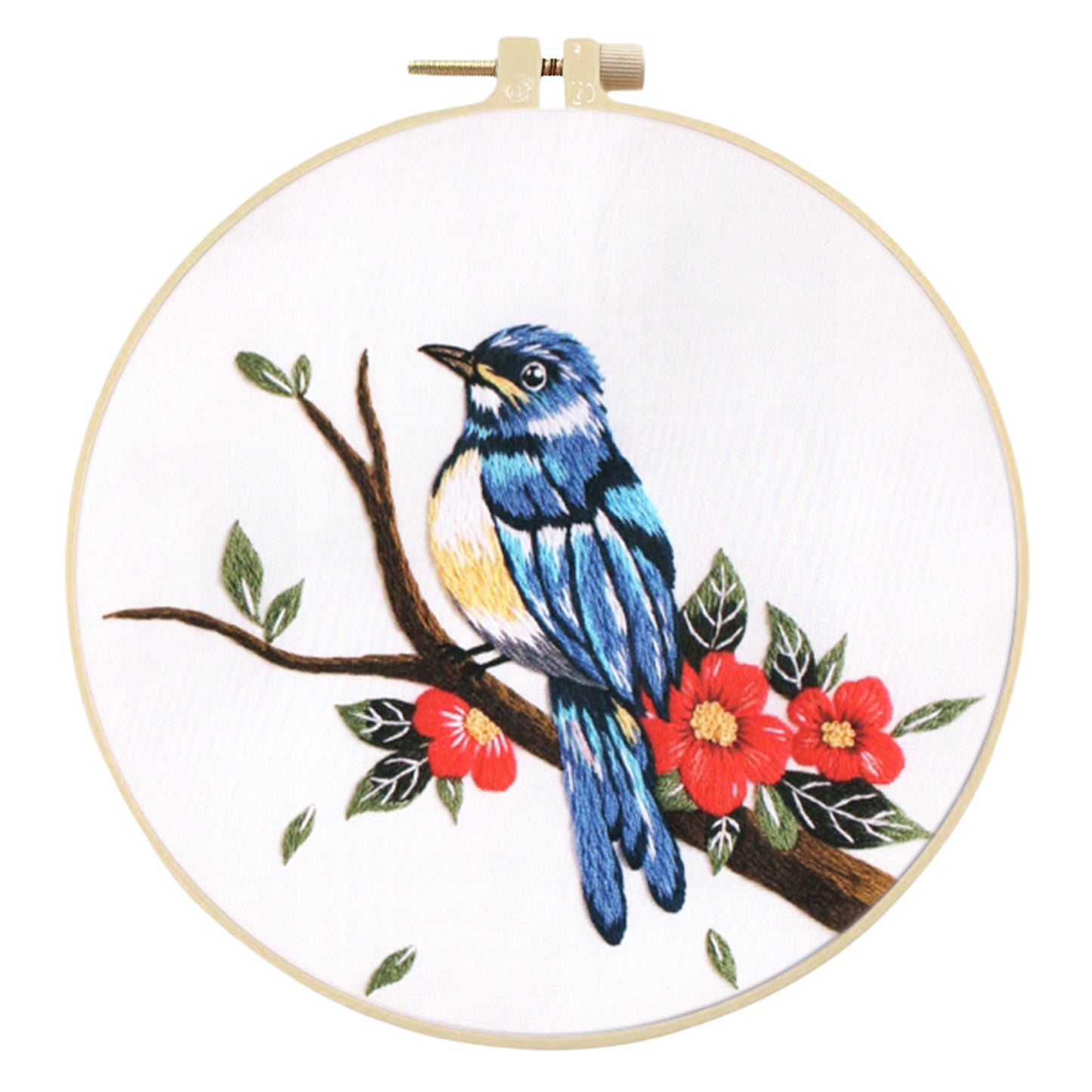 4PCS Birds - DIY Embroidery Cross Stitch Kit with Pattern Cotton Threads Needles Hoop 30x30CM/11.81x11.81in