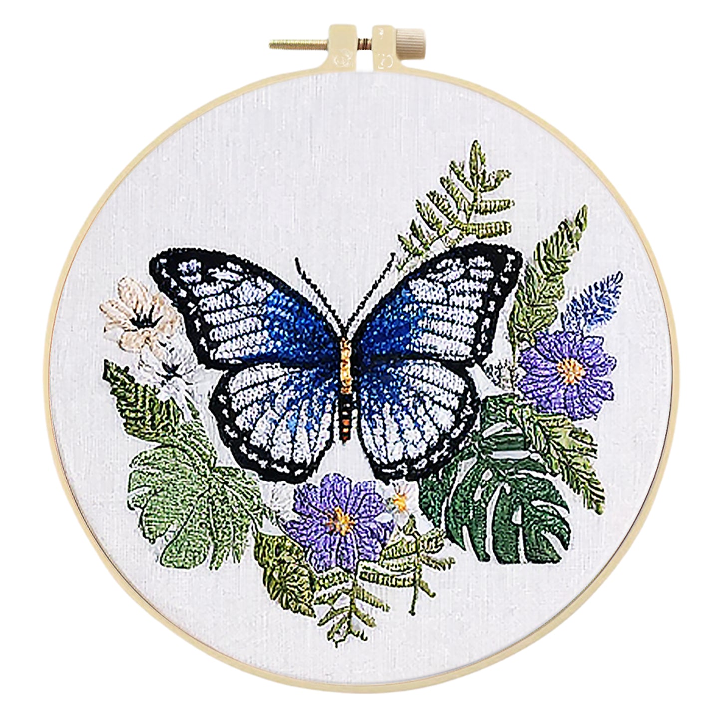 3PCS Animal - DIY Embroidery Cross Stitch Kit with Pattern Cotton Threads Needles Hoop 30x30CM/11.81x11.81in