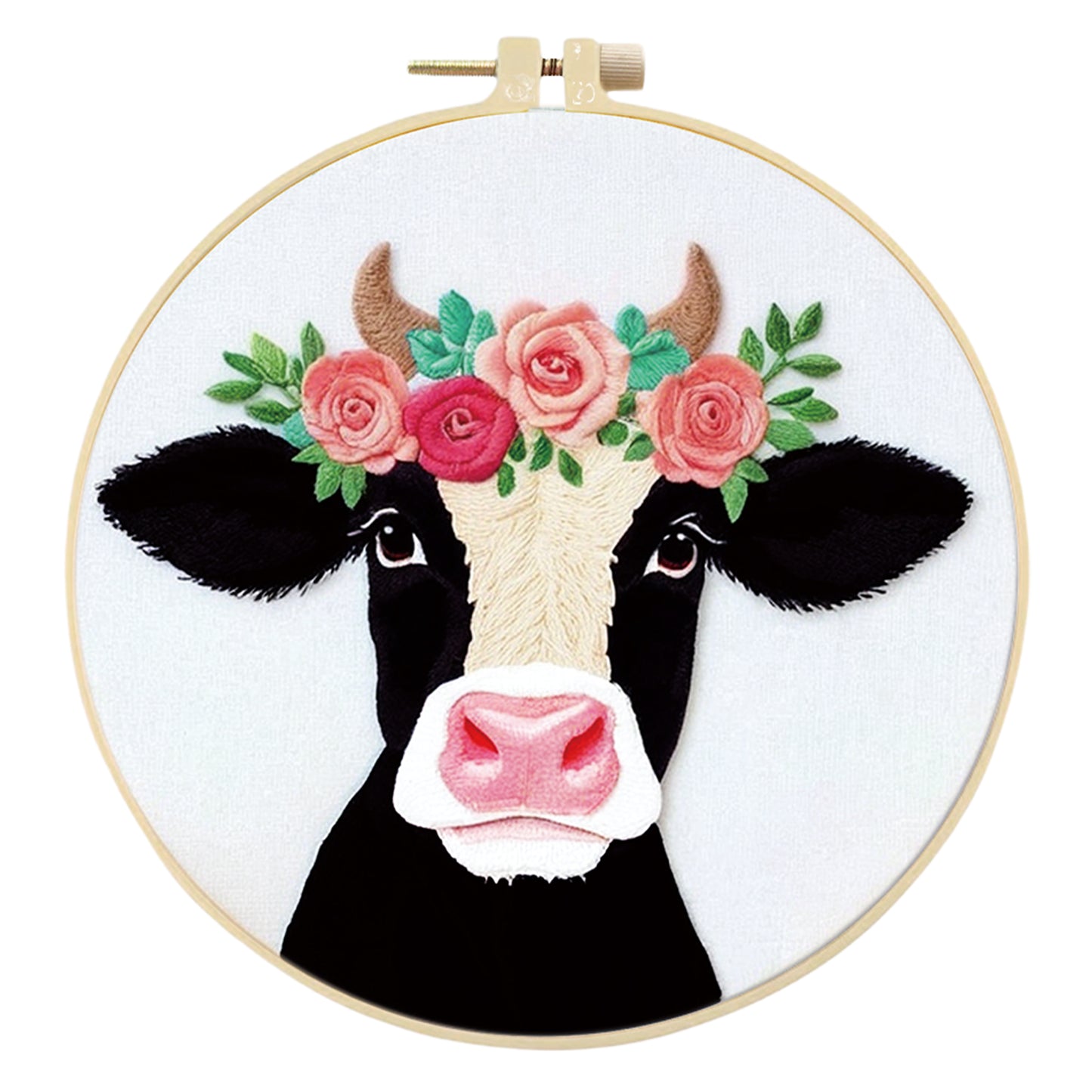 3PCS Animal - DIY Embroidery Cross Stitch Kit with Pattern Cotton Threads Needles Hoop 30x30CM/11.81x11.81in