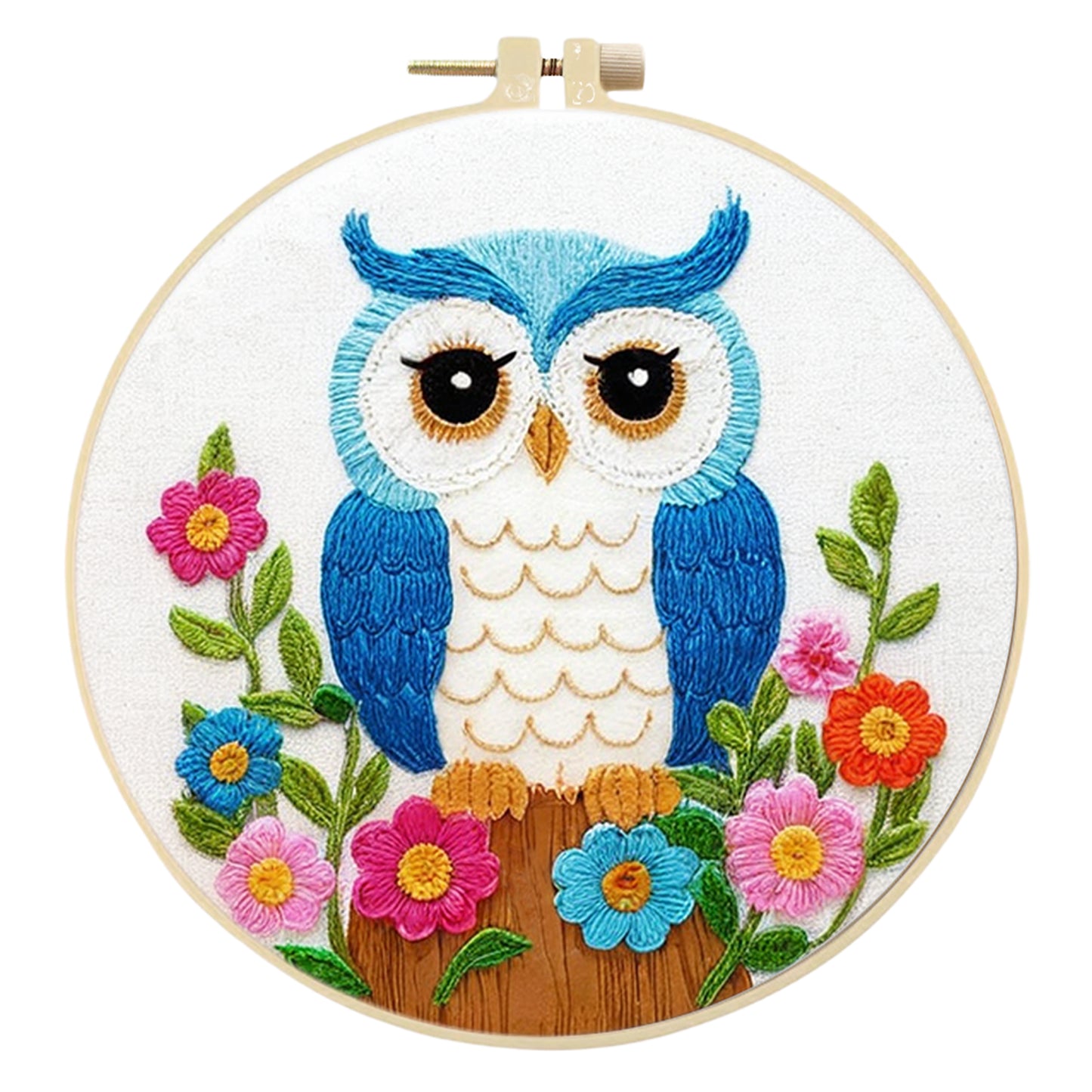 3PCS Animal - DIY Embroidery Cross Stitch Kit with Pattern Cotton Threads Needles Hoop 30x30CM/11.81x11.81in