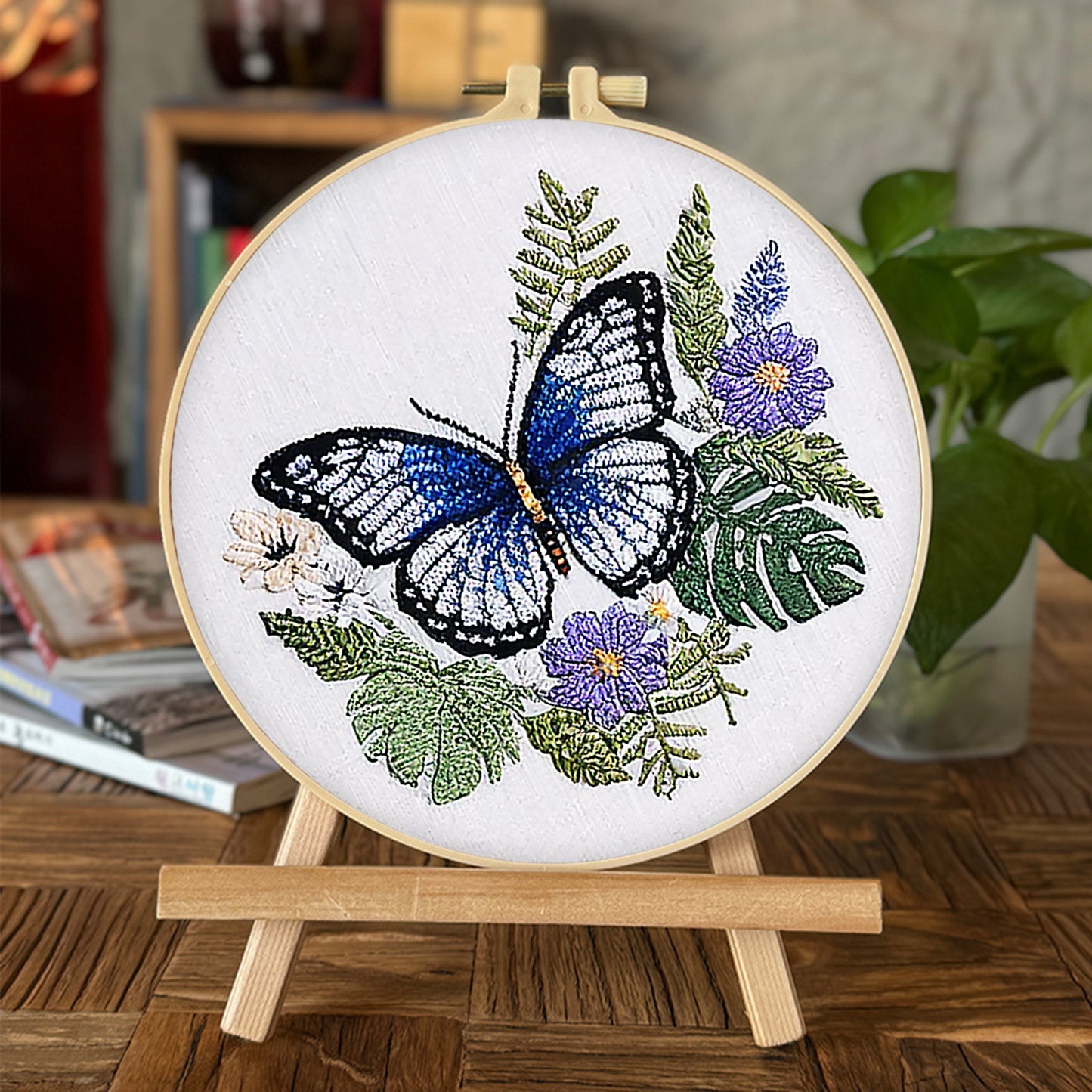 3PCS Animal - DIY Embroidery Cross Stitch Kit with Pattern Cotton Threads Needles Hoop 30x30CM/11.81x11.81in