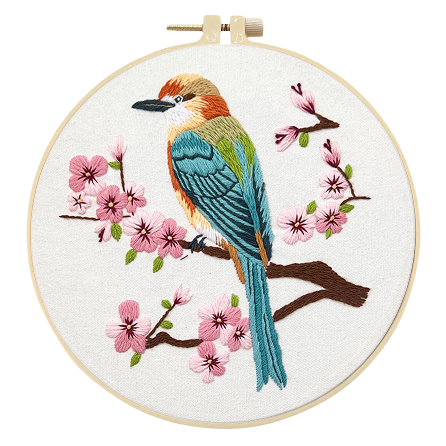3PCS Birds - DIY Embroidery Cross Stitch Kit with Pattern Cotton Threads Needles Hoop 30x30CM/11.81x11.81in
