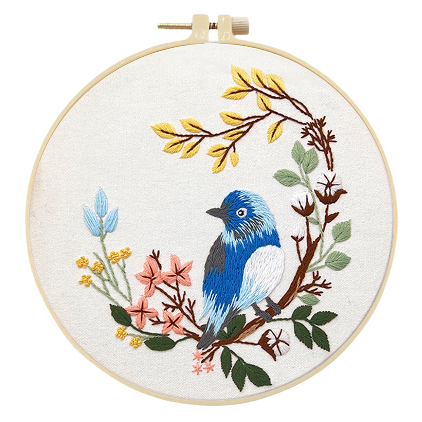 3PCS Birds - DIY Embroidery Cross Stitch Kit with Pattern Cotton Threads Needles Hoop 30x30CM/11.81x11.81in