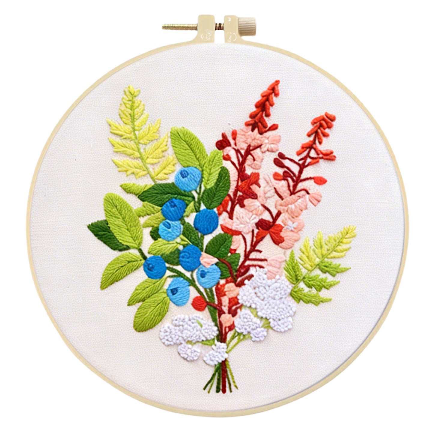 4PCS Daisy & Sunflower Bouquet - DIY Embroidery Cross Stitch Kit with Pattern Cotton Threads Needles Hoop 30x30CM/11.81x11.81in