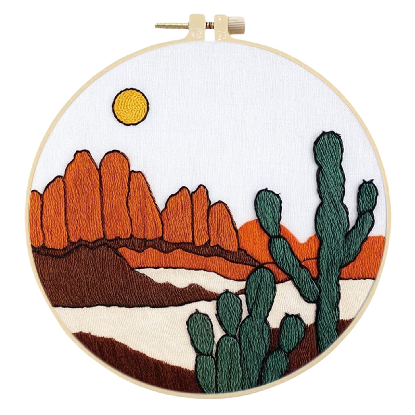 3PCS Mountains, Rivers & Flowers - DIY Embroidery Cross Stitch Kit with Pattern Cotton Threads Needles Hoop 30x30CM/11.81x11.81in