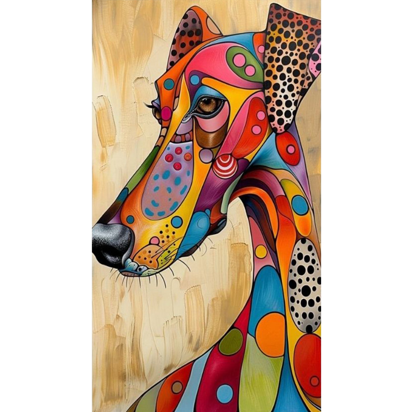 Abstract Painting - Dog - Full 11CT Stamped Cross Stitch 40x70CM - Huacan