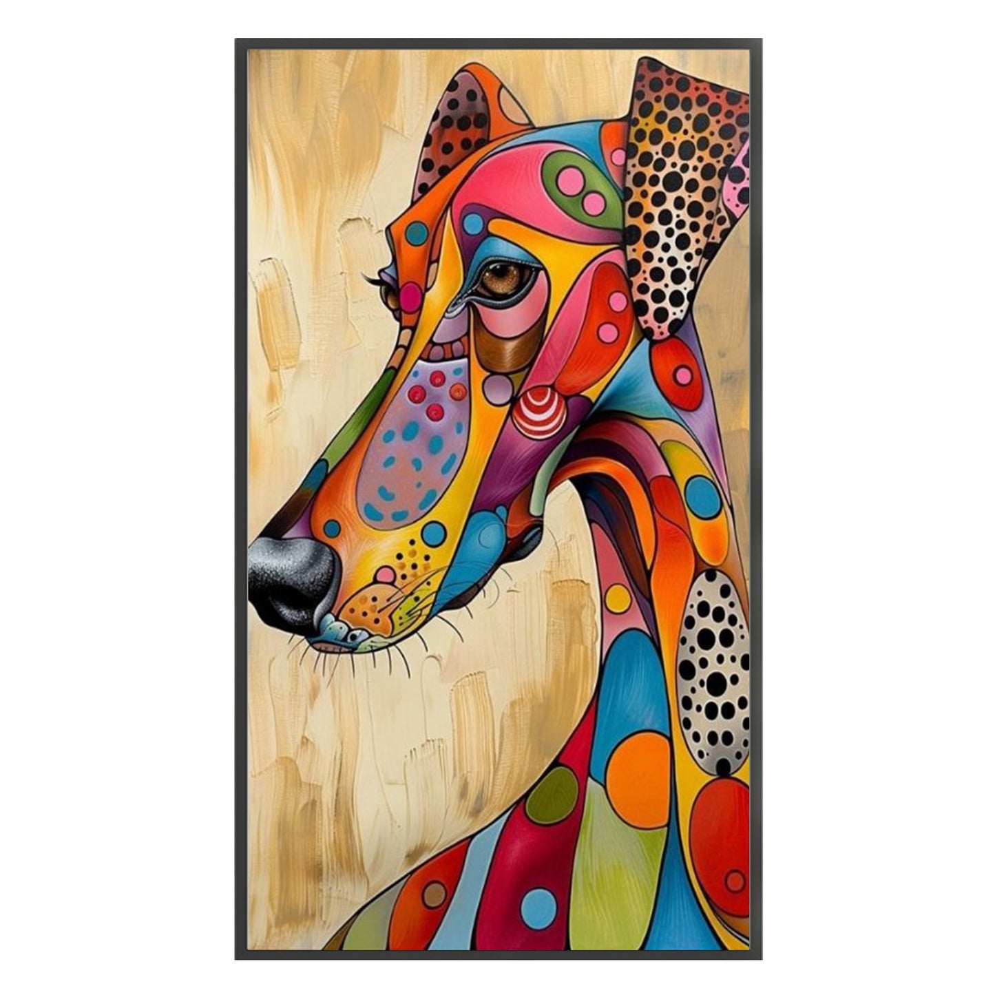 Abstract Painting - Dog - Full 11CT Stamped Cross Stitch 40x70CM - Huacan