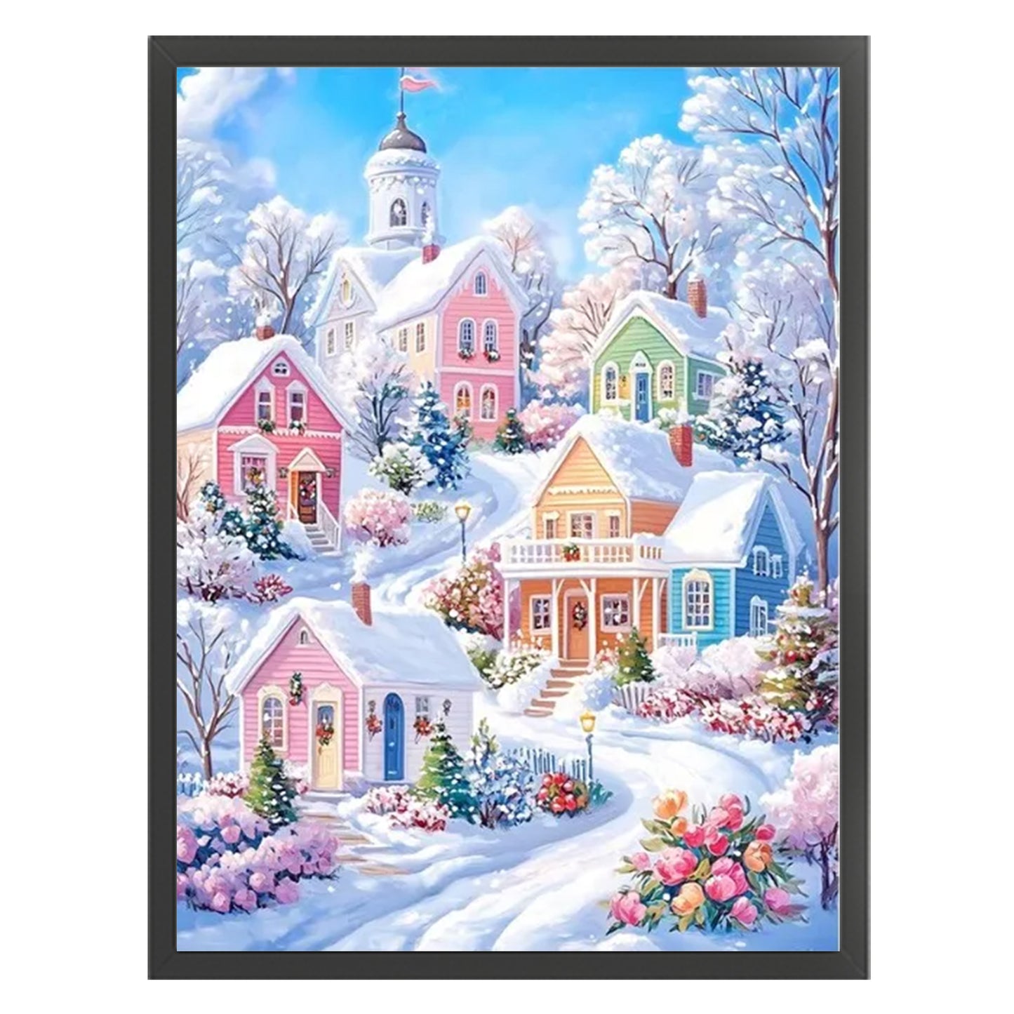 Winter Cottage - Full 11CT Stamped Cross Stitch 40x55CM - Yishu
