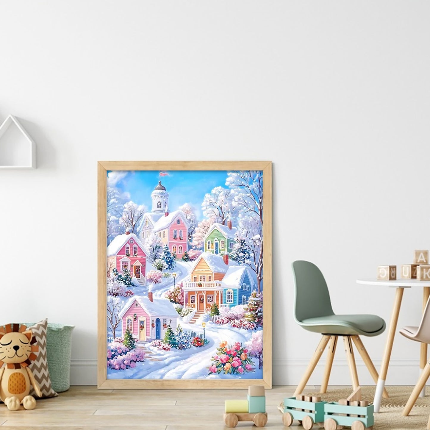 Winter Cottage - Full 11CT Stamped Cross Stitch 40x55CM - Yishu