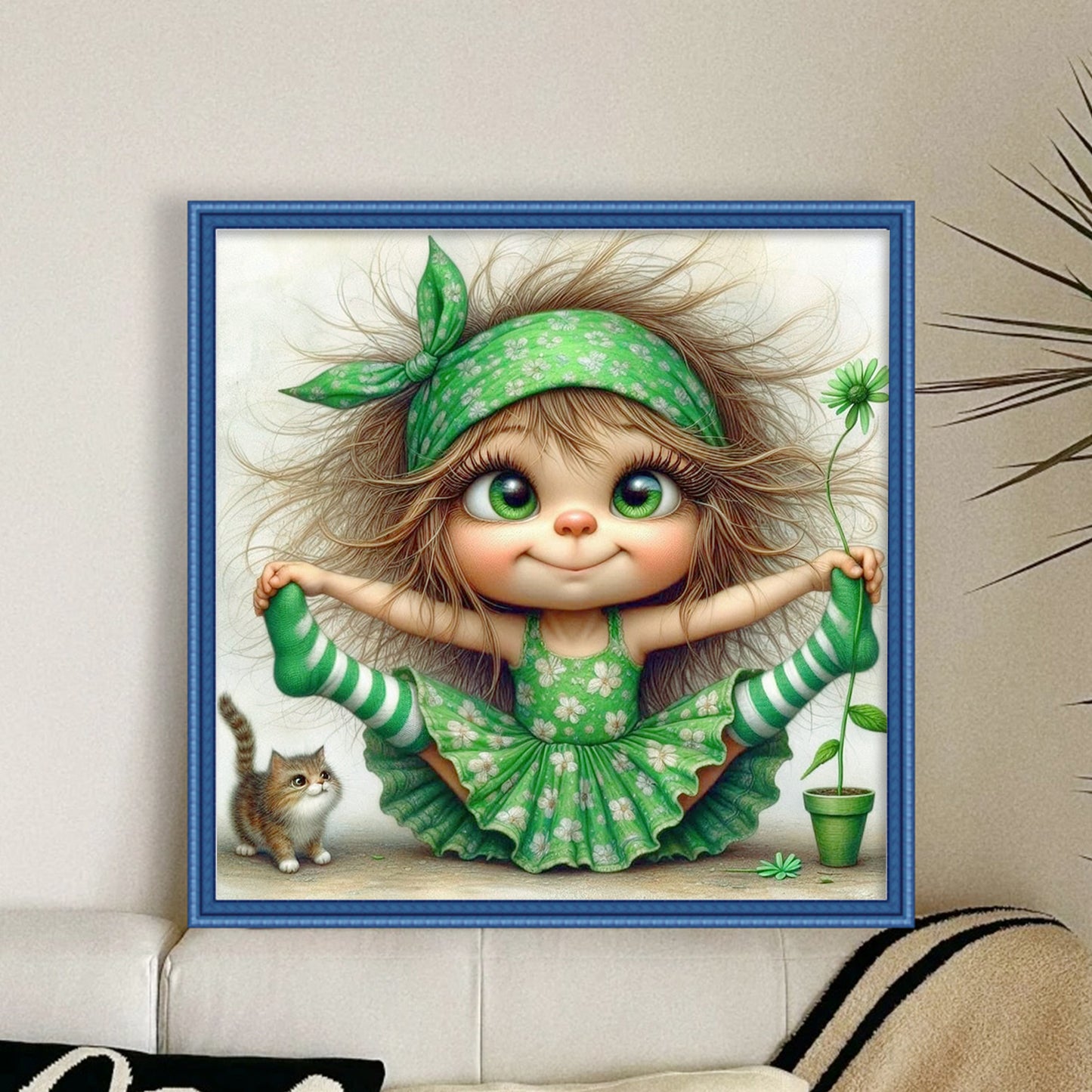 Girl - Full 11CT Stamped Cross Stitch 40x40CM - Huacan