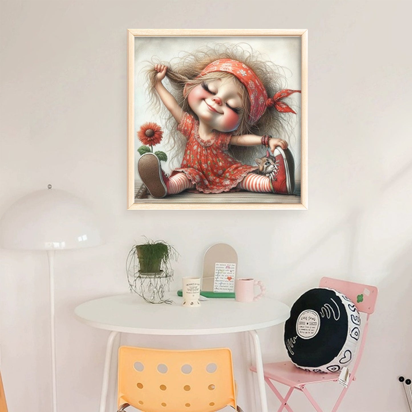 Girl - Full 11CT Stamped Cross Stitch 40x40CM - Huacan