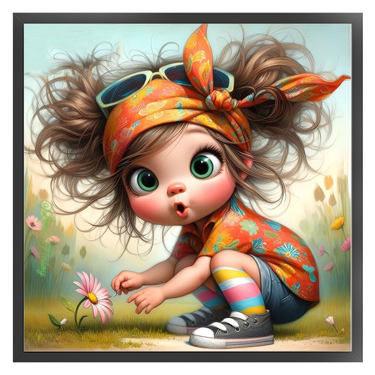 Girl - Full 11CT Stamped Cross Stitch 40x40CM - Huacan