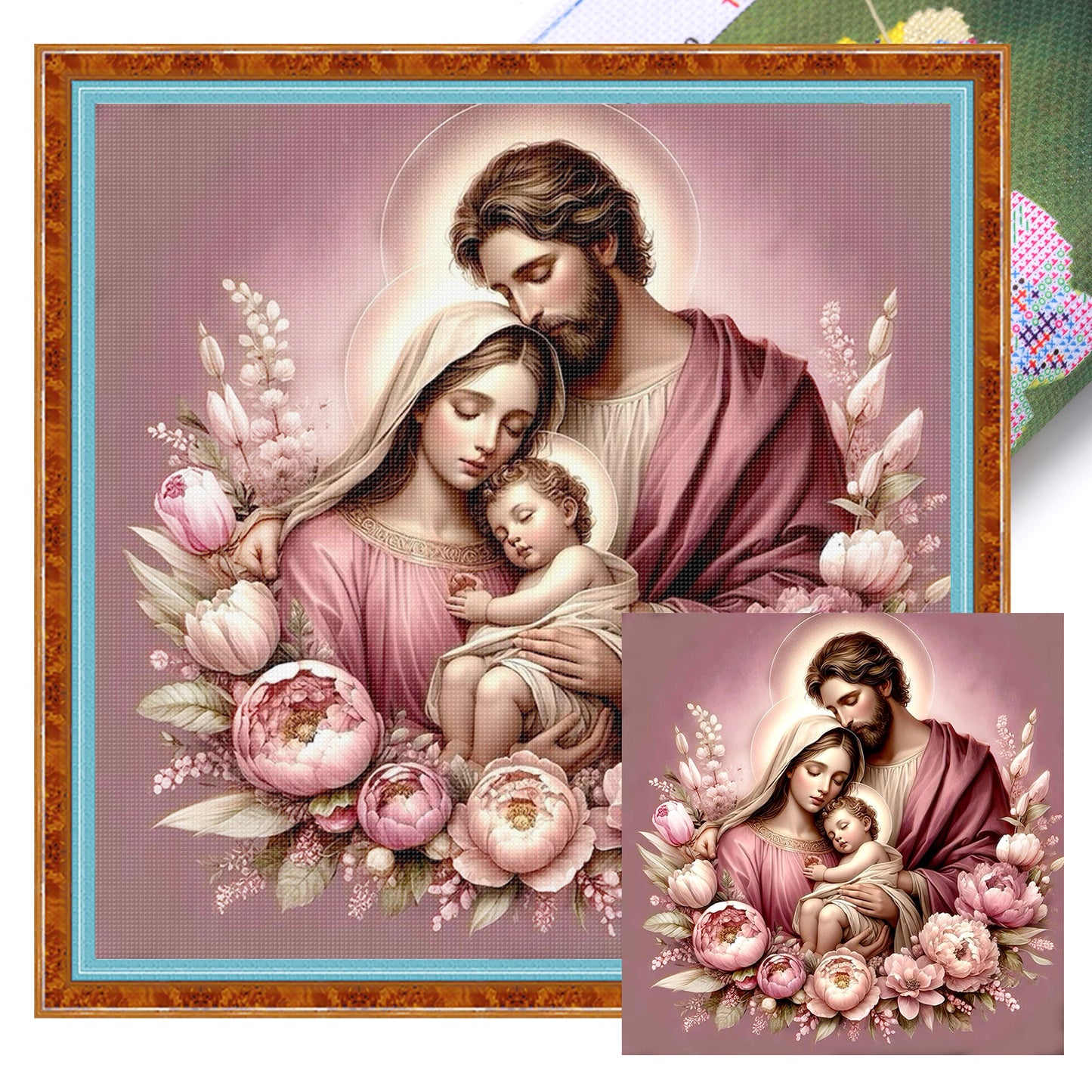 Jesus And Maria - Full 11CT Stamped Cross Stitch 40x40CM - Huacan