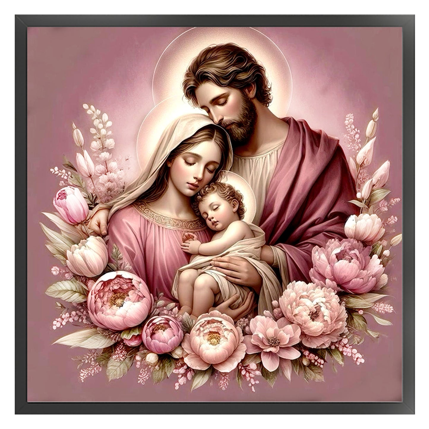Jesus And Maria - Full 11CT Stamped Cross Stitch 40x40CM - Huacan