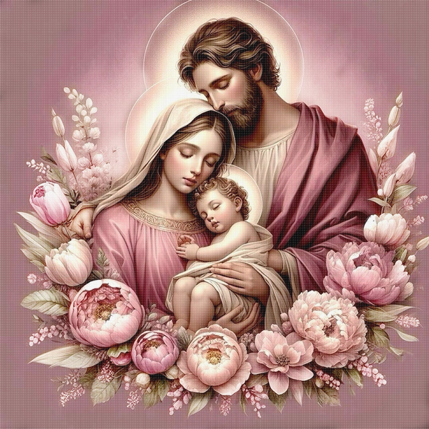 Jesus And Maria - Full 11CT Stamped Cross Stitch 40x40CM - Huacan