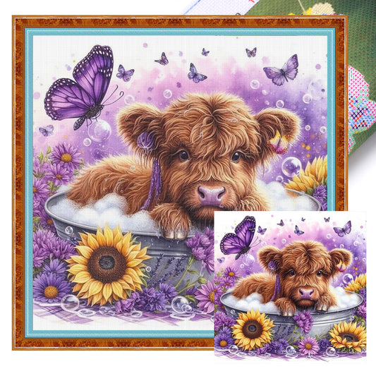 Yak - Full 11CT Stamped Cross Stitch 40x40CM - Huacan