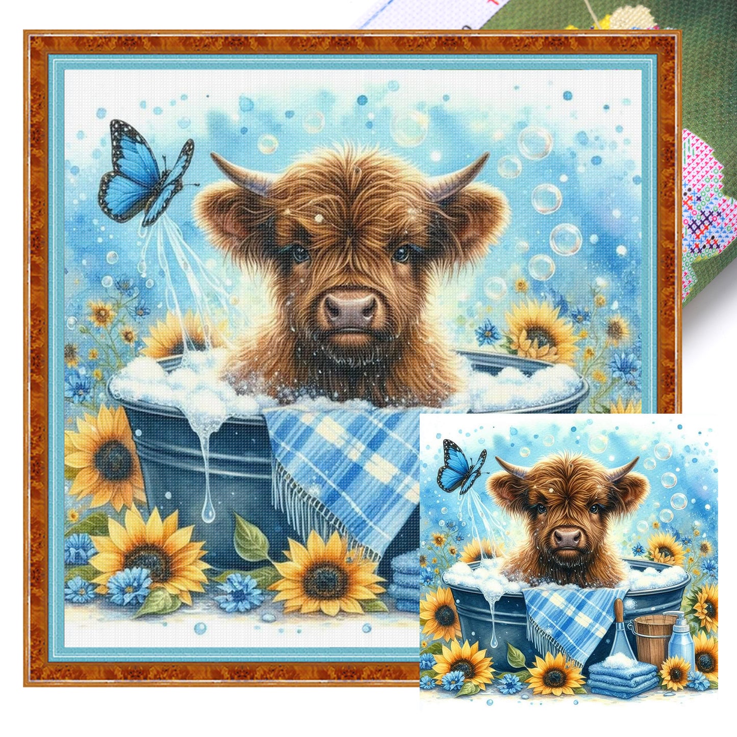 Yak - Full 11CT Stamped Cross Stitch 40x40CM - Huacan