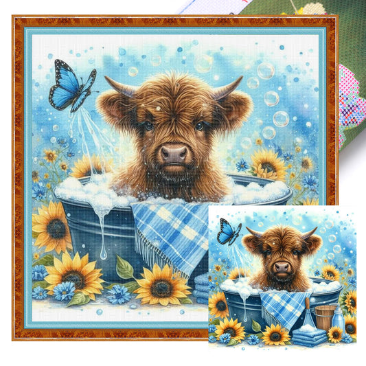 Yak - Full 11CT Stamped Cross Stitch 40x40CM - Huacan