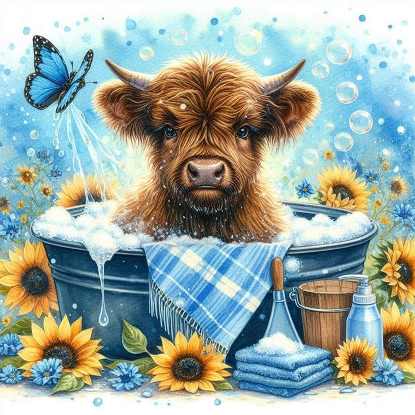 Yak - Full 11CT Stamped Cross Stitch 40x40CM - Huacan