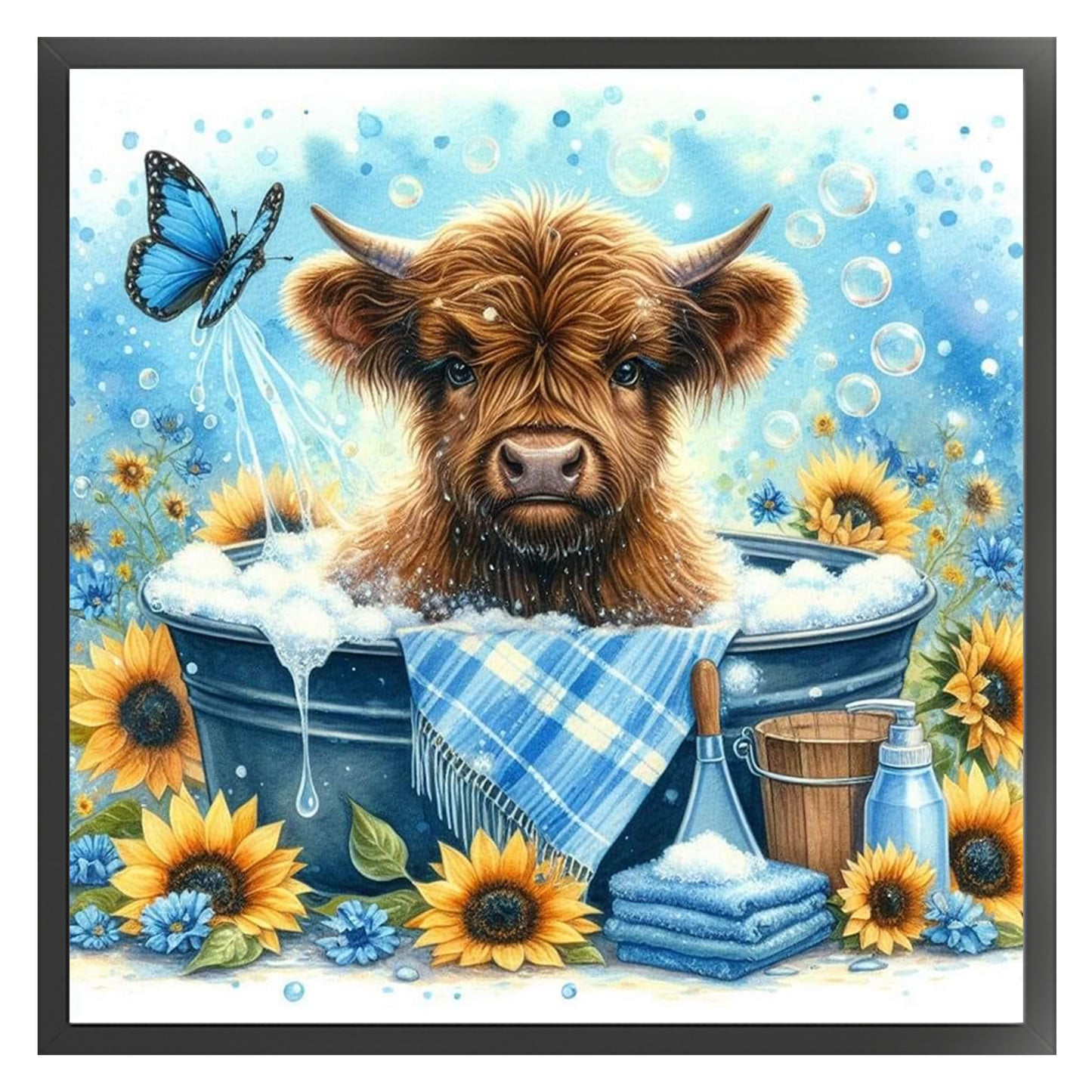 Yak - Full 11CT Stamped Cross Stitch 40x40CM - Huacan