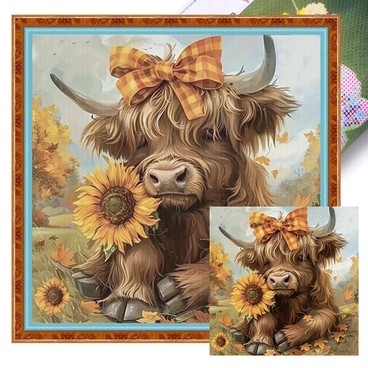 Yak - Full 11CT Stamped Cross Stitch 40x40CM - Huacan