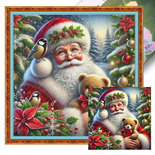 Santa Claus - Full 11CT Stamped Cross Stitch 45x45CM - Huacan
