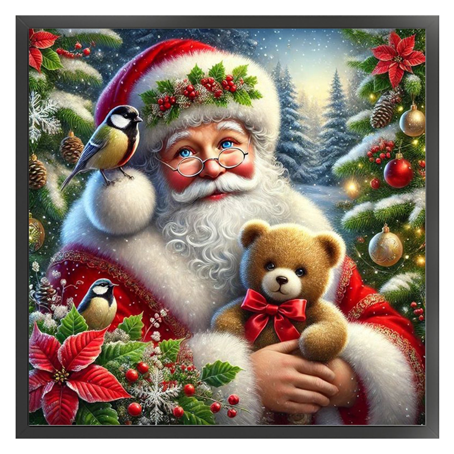 Santa Claus - Full 11CT Stamped Cross Stitch 45x45CM - Huacan