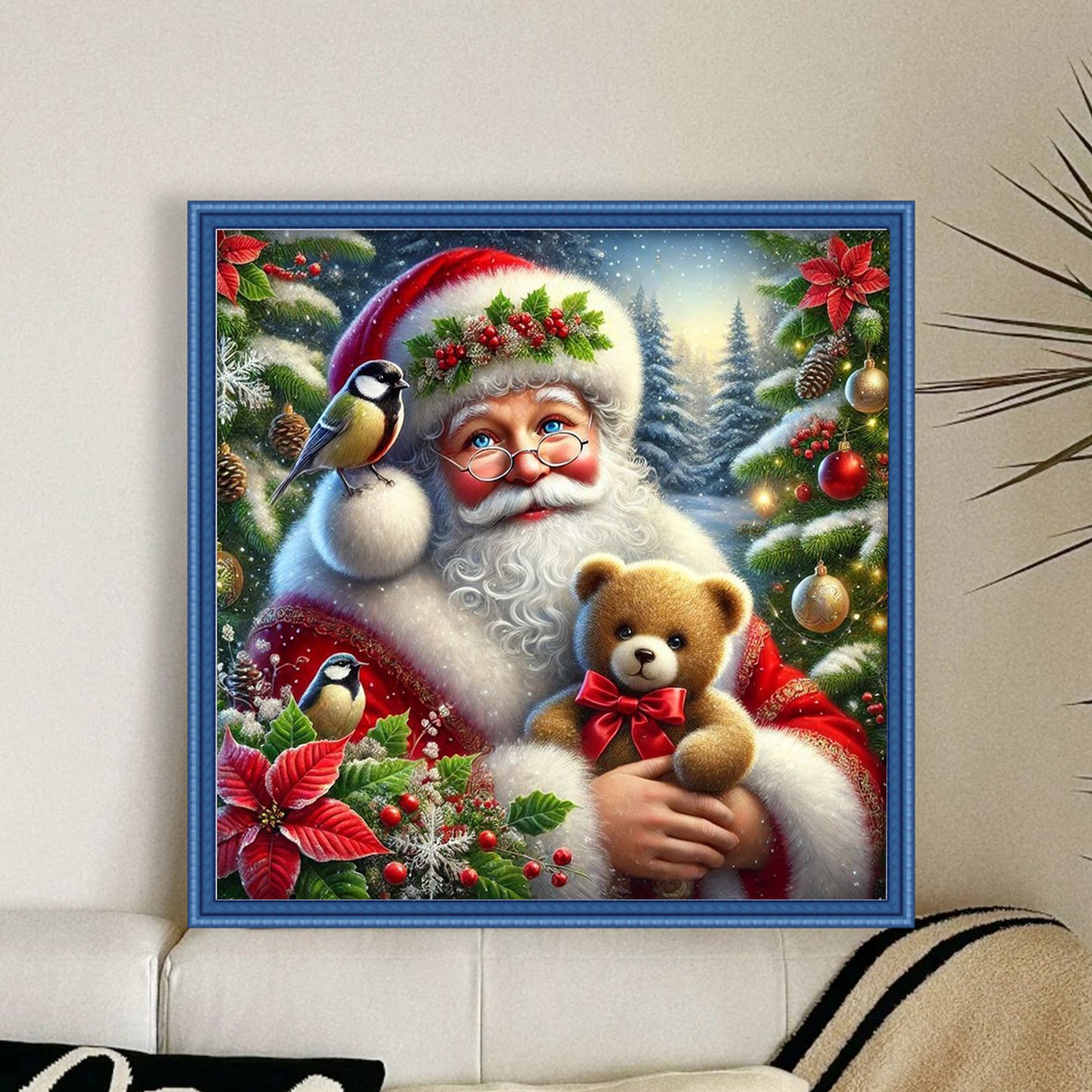 Santa Claus - Full 11CT Stamped Cross Stitch 45x45CM - Huacan