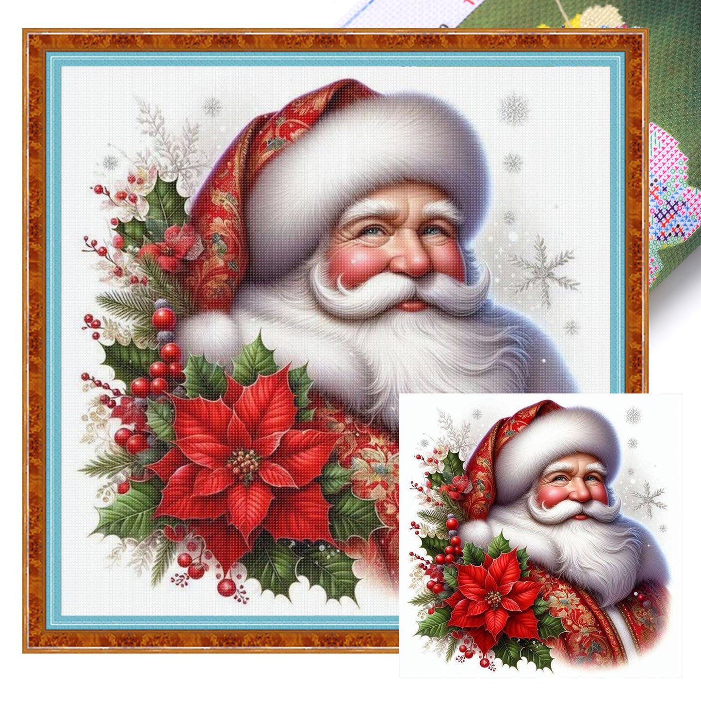 Santa Claus - Full 11CT Stamped Cross Stitch 45x45CM - Huacan