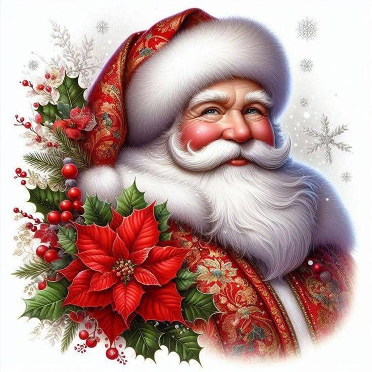 Santa Claus - Full 11CT Stamped Cross Stitch 45x45CM - Huacan