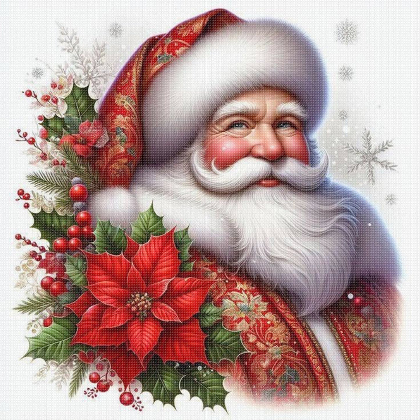 Santa Claus - Full 11CT Stamped Cross Stitch 45x45CM - Huacan