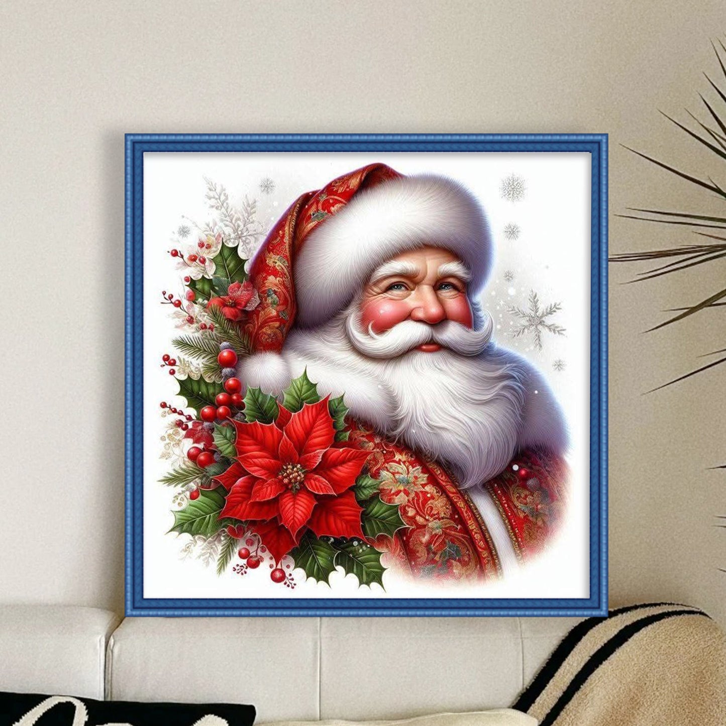Santa Claus - Full 11CT Stamped Cross Stitch 45x45CM - Huacan