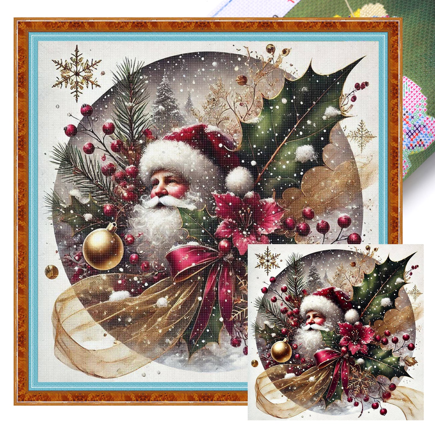 Santa Claus - Full 11CT Stamped Cross Stitch 45x45CM - Huacan