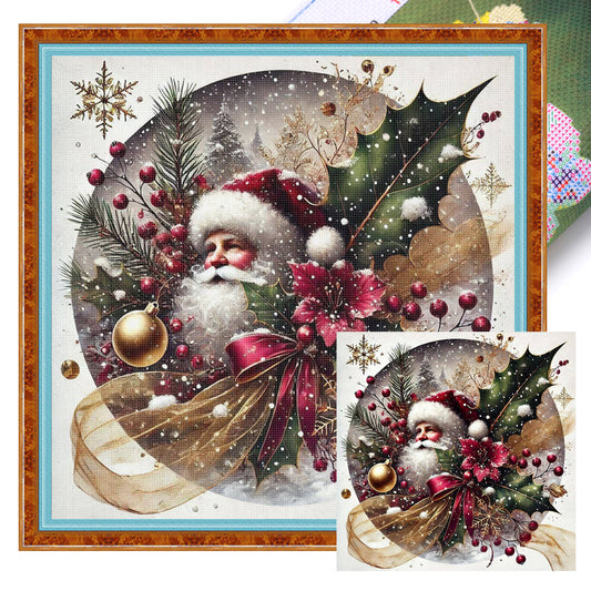 Santa Claus - Full 11CT Stamped Cross Stitch 45x45CM - Huacan